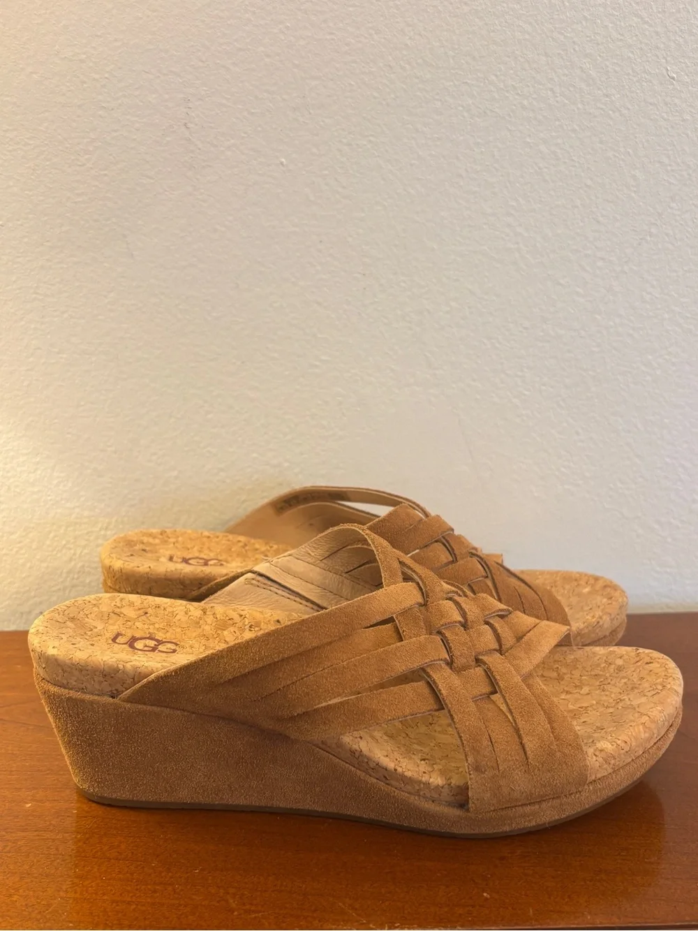 UGG Lilah Weave Strappy Wedge Slide Sandals